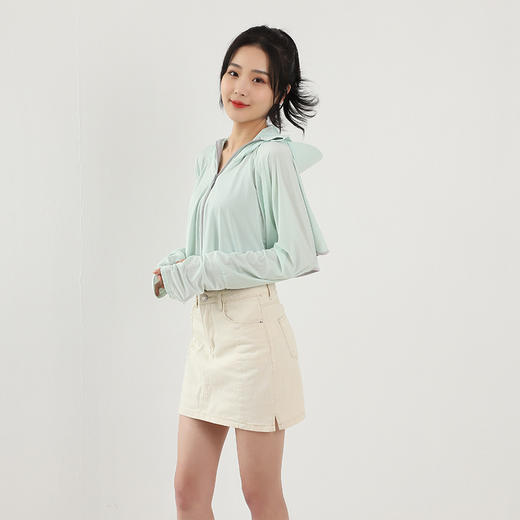 QM-QM000216夏季冰丝衣连帽女户外骑车开车一体口罩服衫 商品图2