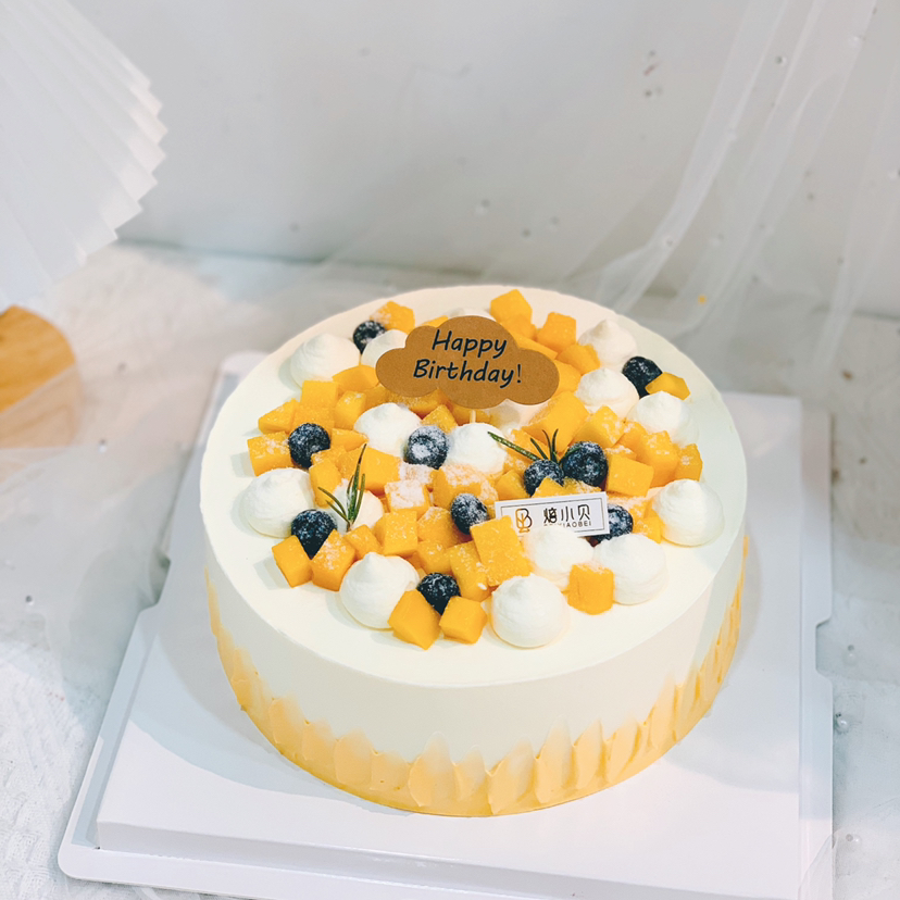 芒果恋人—简约生日蛋糕