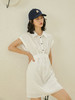 HeyDress衬衫连衣裙女夏季POLO领收腰褶皱设计感无袖中长款裙子 商品缩略图1