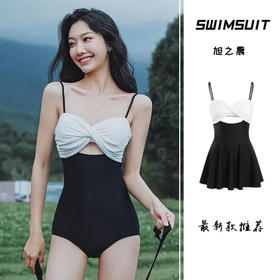 【pick性感复古的成熟御姐风】黛唯梵ins复古泳衣女，泡温泉无袖露背，纯欲性感连体遮肚，显瘦爆款超仙保守热卖
