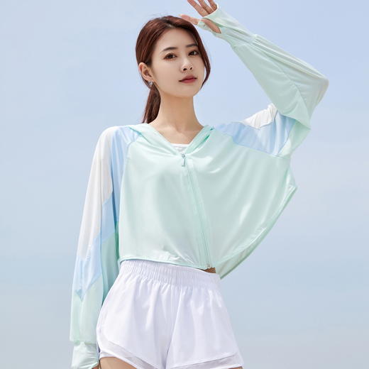 QM-QM000360新款拼色衣女 夏季防冰丝服 骑行外搭衫 商品图1