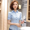 雪纺衫短袖衬衫女职业OL女装正装夏季白色修身显瘦衬衣工装工作服 TR-1401简JY 商品缩略图3