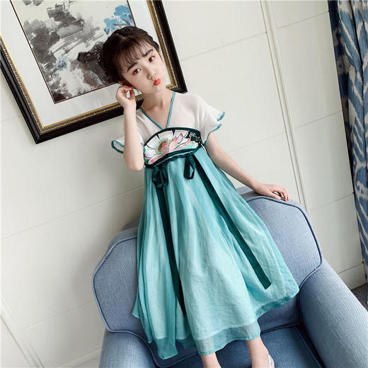 ABW 汉服小孩短袖襦裙超仙中国风儿童连衣裙【童装】 商品图2