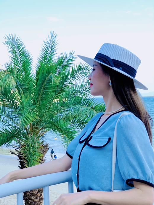 【百图lulu定制】【小香风衬衫】气泡纱面料 撞色 衬衫 商品图5