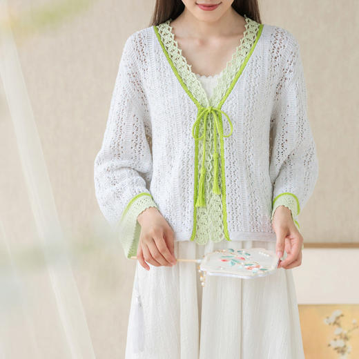 苏苏姐家新夏开衫手工DIY钩针棒针编织蕾丝夏季开衫毛线团材料包 商品图1