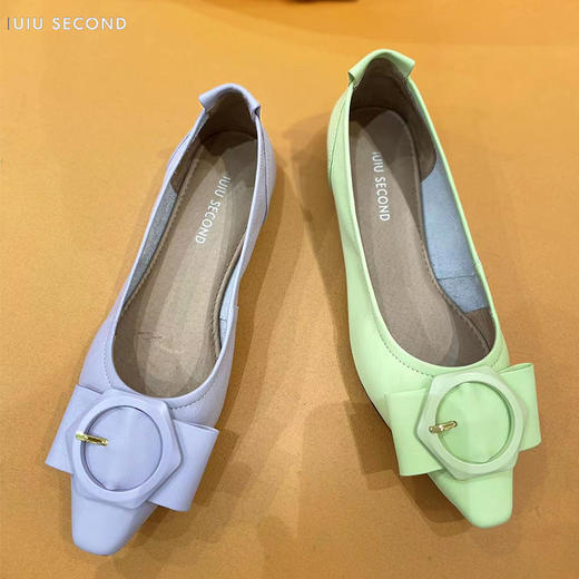IUIU SECOND2022春夏新款糖果色舒软平底鞋浅口单鞋U22AE10551 商品图0