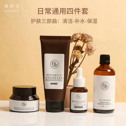 日常通用纯素四件套丨精简护肤，一套搞定、纯素、补水保湿修护 商品图1