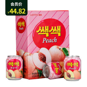 롯데쌕쌕복숭아맛乐天LOTTE蜜桃桃汁238ml*12