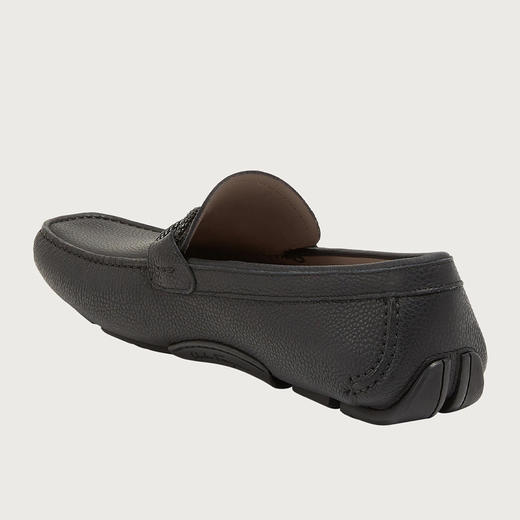 FERRAGAMO 菲拉格慕 男士皮革GANCINI开车莫卡辛鞋 黑色 713330 商品图2