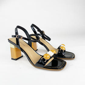 IUIU SECOND 夏季方头糖果一字带露趾高跟凉鞋U20BG23321