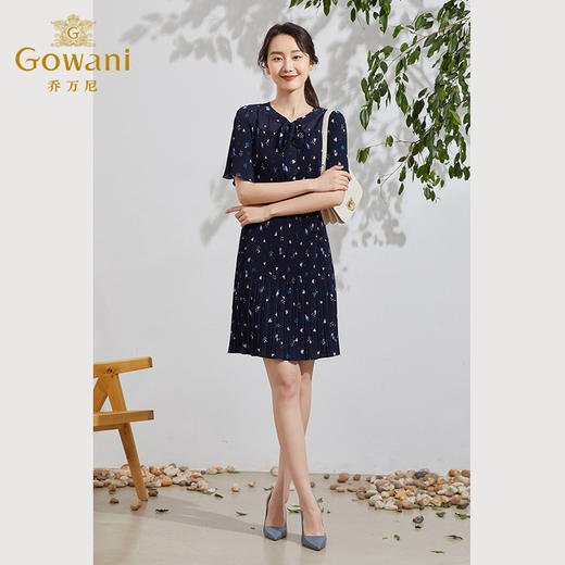 乔万尼连衣裙女夏季新款休闲小碎花显瘦气质小个子EF2E406 商品图2