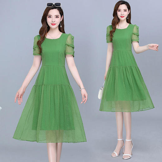 YWE CR1053连衣裙中长款修身大码气质优雅时尚显瘦a字裙 商品图3