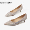 IUIU SECOND2022春夏新款尖头珍珠水钻浅口单鞋（4.5cm/6.5cm两种跟高可选） 商品缩略图0