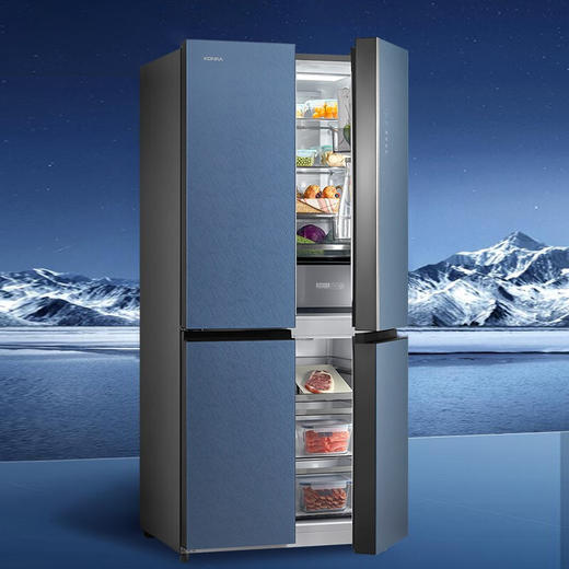 康佳（KONKA）558升变频一级能效十字对开门电冰箱 风冷无霜 钢化玻璃面板BCD-558WD4EBLP 商品图1
