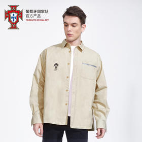 葡萄牙国家队官方商品丨休闲衬衫潮透气米色亚麻色百搭C罗足球迷