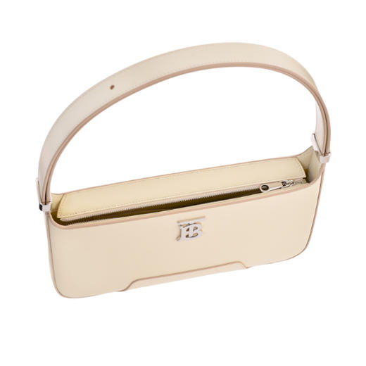 BURBERRY 巴宝莉 女士皮革金属TB徽标手提单肩包 白色 8046250 B1089 商品图2