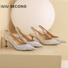 IUIU SECOND 2022夏新款经典延续珍珠水钻后空凉鞋高跟鞋U22AH11271 商品缩略图0