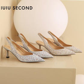 IUIU SECOND 2022夏新款经典延续珍珠水钻后空凉鞋高跟鞋U22AH11271