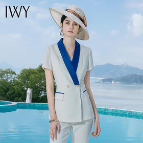 通勤职场女装洋气薄白色拼色西装套设计感经理职业西服