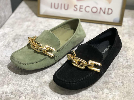 IUIUSECOND 春夏款羊皮绒面彩色休闲豆豆鞋女 商品图0