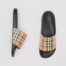 BURBERRY 巴宝莉 男士Vintage 格纹拖鞋 8023965 A7026