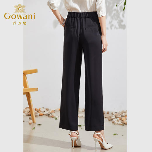 乔万尼高腰阔腿裤女夏薄款垂顺西装长裤EF2F399 商品图3