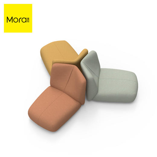 爱依瑞斯  莫拉系列  20MOY022/背靠背  布单椅 商品图0