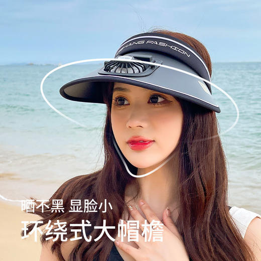 【可充电风扇帽❗️UPF50+氧气感】行走的“空调”黑科技，出街百搭利器防晒帽，抗紫外线男女款空顶帽，可调节遮阳鸭嘴帽，比雨伞轻便易携带夏日父亲节礼物新年礼盒年货礼盒 商品图4