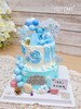 1027CAKE | 双层 蓝色系 翻糖蝴蝶结 小熊 商品缩略图0