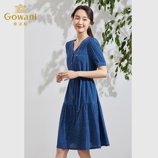 乔万尼真丝桑蚕丝连衣裙新款收腰显瘦裙EF2E311 商品图1