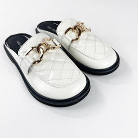 IUIU SECOND夏季时尚金属饰扣穆勒拖凉拖鞋