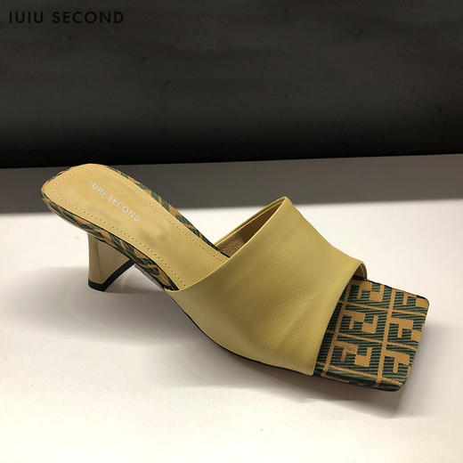 IUIU SECOND夏款时尚方头高跟皮凉拖鞋  U21BJ15711 商品图4