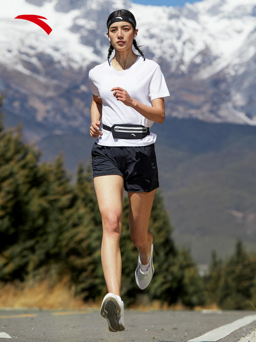 安踏无缝一体织造健身衣女透气吸湿速干运动上衣短袖t恤162225109 商品图1