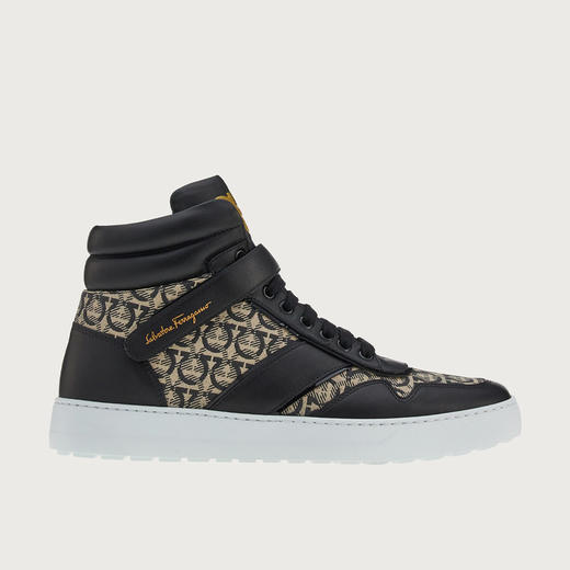 FERRAGAMO 菲拉格慕 男士皮革高帮休闲运动鞋 混色 749476 商品图0