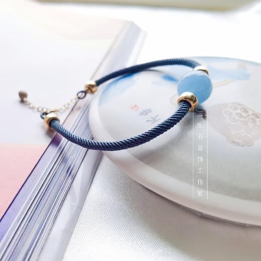 三生石.海蓝宝单珠设计国风转运珠手链 商品图4