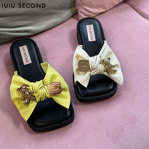 IUIU SECOND 2022夏新款甜美柔软小熊凉拖鞋U22BJ24751 商品图0