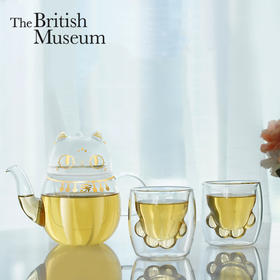 大英博物馆安德森猫玻璃杯壶一壶两杯套装礼盒 送女朋友生日礼物