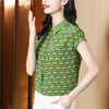 KQL-A62派6640重磅真丝上衣女碎花衬衫短袖2022夏装新款高端大牌100%桑蚕丝衬衣 商品缩略图1