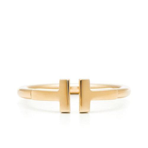 【包税】Tiffany & Co./蒂芙尼 经典Tiffany T系列 18K金黄金T形图案Wire戒指指环GRP07780 商品图0