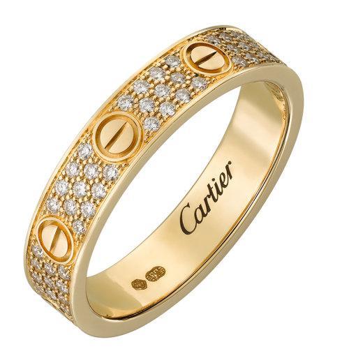 【包税】CARTIER/卡地亚 经典款LOVE 18K金黄金钻石满钻戒指 镶嵌88颗钻石 B4083300 商品图1