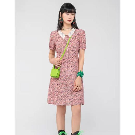 2022春夏单排扣印花翻领连衣裙FGGB0056精品女装 商品图0