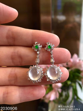 2030906，玻璃蛋面耳坠，具体价格微信咨询