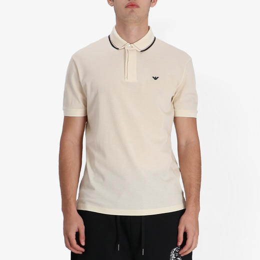 EMPORIO ARMANI 阿玛尼 男士棉质徽标印花短袖 POLO衫 浅黄色 3L1F90 1JTKZ 0128 商品图1
