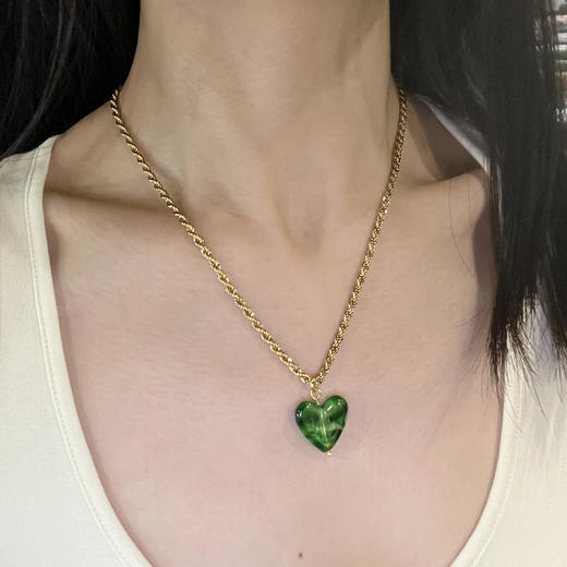 北京仓｜Ninfa-Heart-爱心 项链（绿色）［葡萄牙设计师］ 商品图2