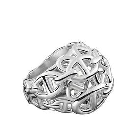 【包税】HERMES/爱马仕 经典Cha?ne d'Ancre Encha?née系列 超大号925纯银链环网状戒指指环H114619B