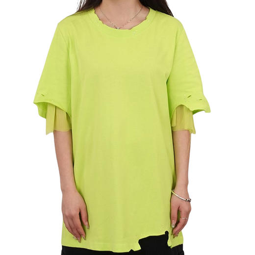 oldcolour夏宽松百搭休闲慵懒纯色上衣中长款圆领T恤N24021404 商品图4