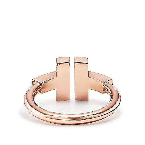 【包税】Tiffany & Co./蒂芙尼 经典Tiffany T系列18K金玫瑰金镶嵌珍珠母贝T形图案Wire戒指指环GRP11094 商品图2