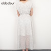 oldcolour21夏法式小众V领波点修身显瘦气质连衣裙N24104419 商品缩略图3