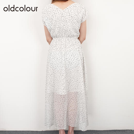 oldcolour21夏法式小众V领波点修身显瘦气质连衣裙N24104419 商品图3