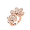 【包税】Van Cleef & Arpels/梵克雅宝 21春夏新款Frivole系列 18K金玫瑰金镶嵌112颗钻石三叶草花瓣形戒指指环VCARP7RK00 商品缩略图0